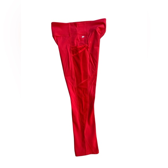 Fabletics Women Athletic High Waisted 7/8 Leggings Red Size S Small Mesh Holiday - Picture 5 of 6